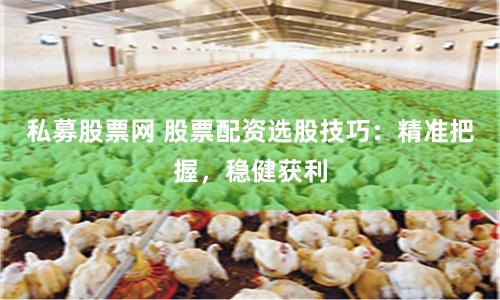 私募股票网 股票配资选股技巧：精准把握，稳健获利